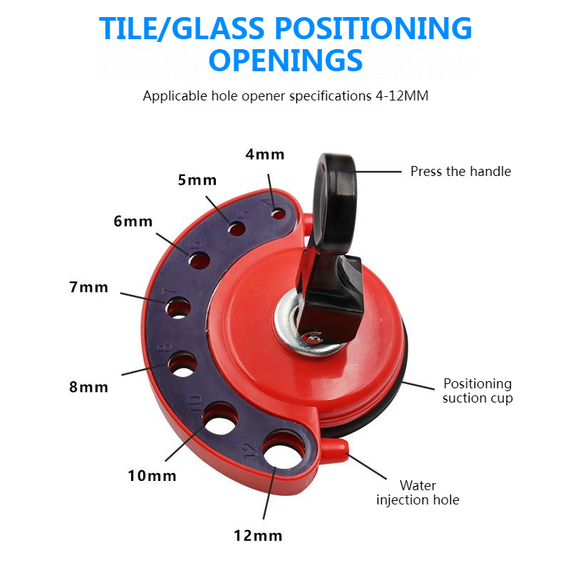 Guide de scie-cloche pour verre, carrelage, 4 mm-12 mm - Localisateur  réglable - Base ventouse - Scie cloche - Outil pour verre, marbre,  céramique