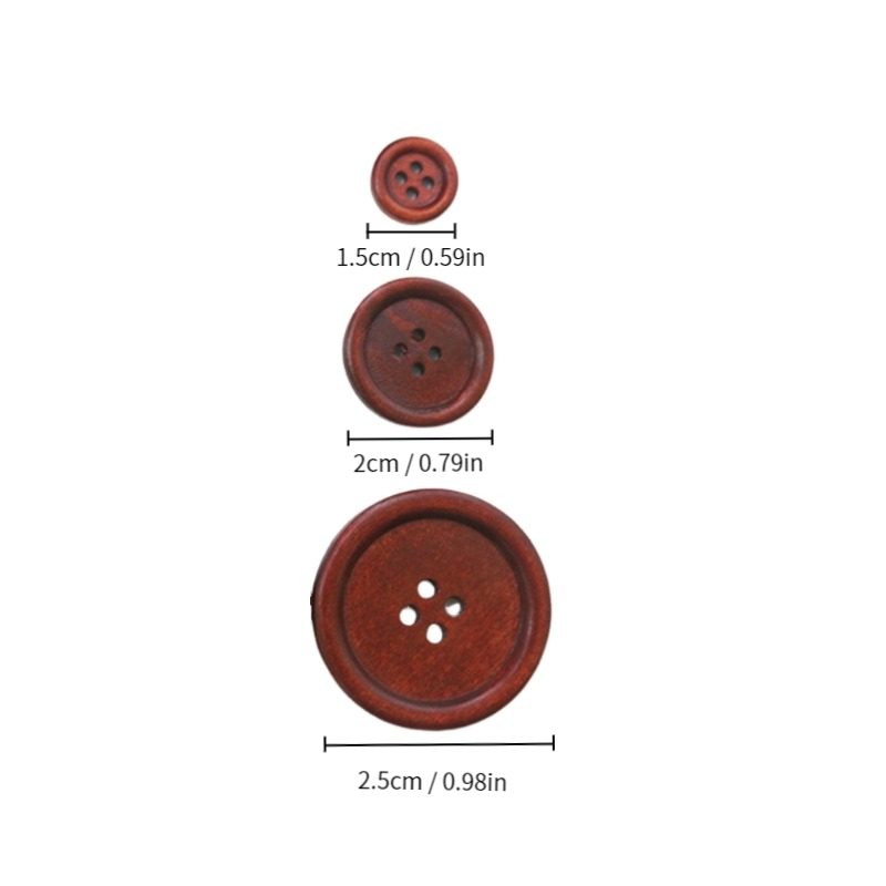 Large Buttons Brown/tan Plastic Sewing Buttons 1 1/8 Sewing Button 4 Hole  Sewing Button 