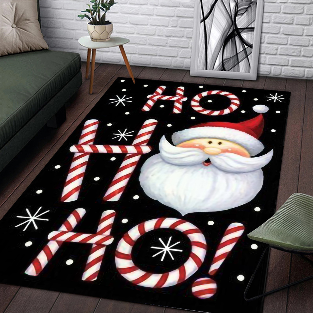 1 Alfombra Patrón Papá Noel Alfombra Cocina Navideña Vintage