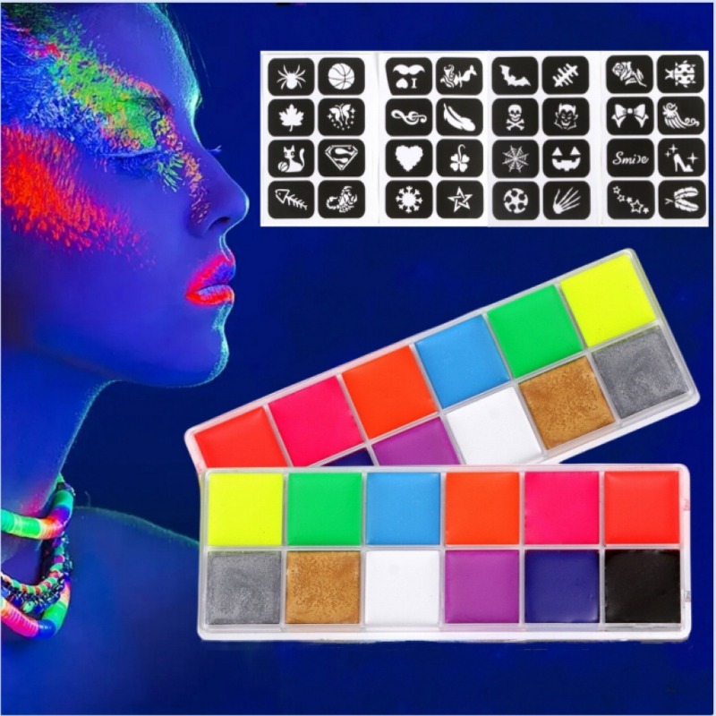 UCANBE Face Body Paint Oil, 15 Macaron Colors Professional Makeup Palette -  Non Toxic Hypoallergenic Safe Facepaint