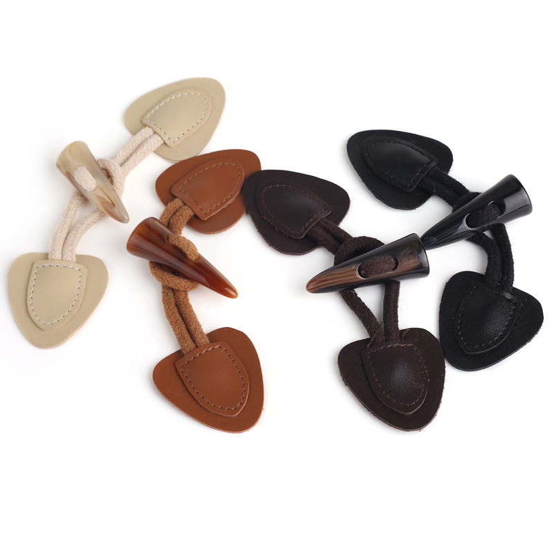 Faux Leather Horn Toggle Buttons Sewing On Closures Buttons For
