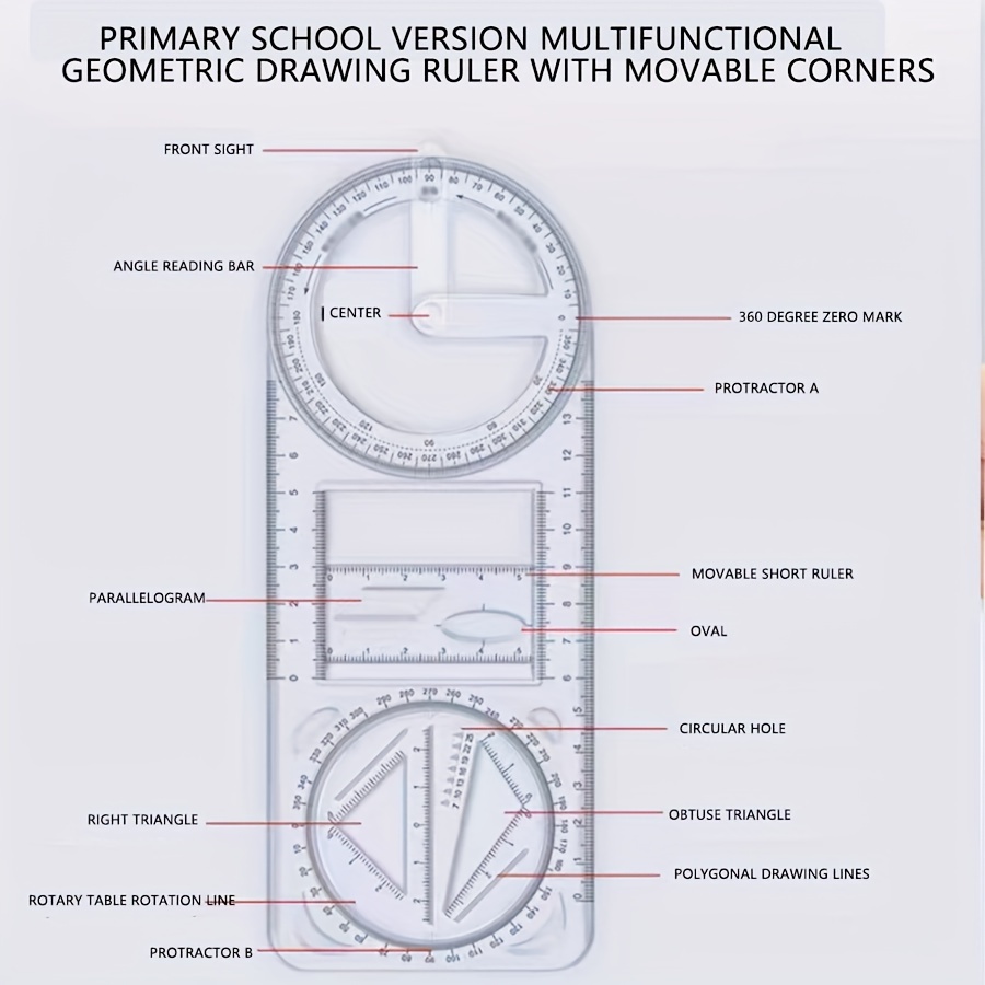 Multifunctional Folding Geometric Drawing Ruler Parallel - Temu