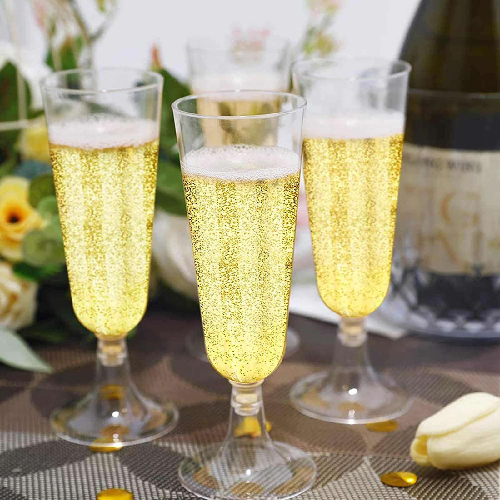 Disposable Plastic Wine Glass Party Wedding Champagne Flute Goblet Cocktail  Cup