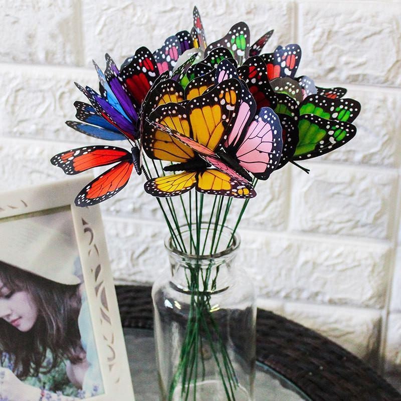 Waterproof Butterfly Garden Yard Planter Butterfly Flower Arrangement  Colorful Butterfly Outdoor Decor Flower Pots Decoration