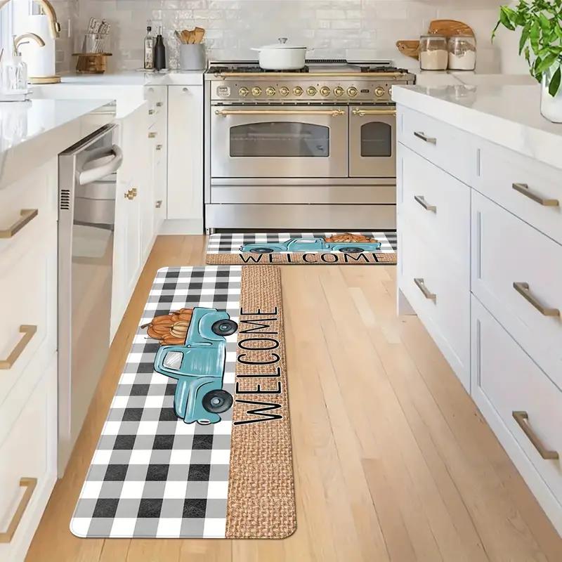 2 Pack Kitchen Rug Mat & Runner Set Floor Mats Anti Fatigue