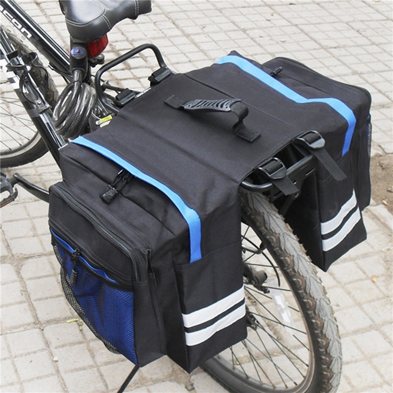 CARTMAN Bolsa de alforjas para bicicleta de 30 L, resistente al agua, con  asa de transporte, ribete reflectante y bolsillos grandes, bolsa de sillín