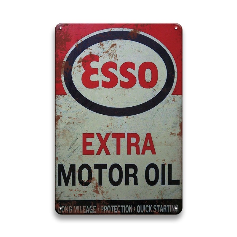 

1pc Rétro En Métal Signes En Étain Vintage Garage Signes Esso Auto Moto Station D'essence Garage Maison Décoration Murale Plaques - 8x12 Pouces (20X30Cm)