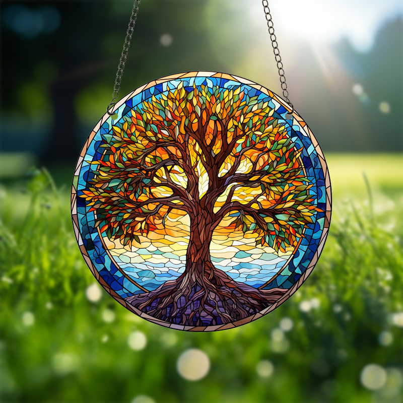 1pc Acrylic Round Decorative Pendant For Home Or Outdoor, With The