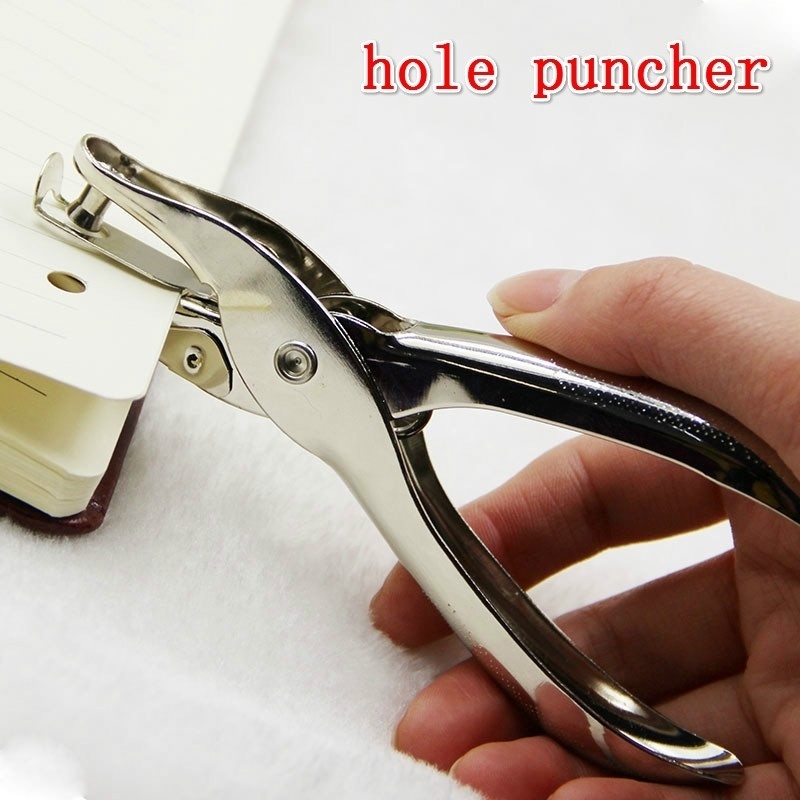 School Office Metal Single Hole Puncher Hand Paper Punch Single Hole  Scrapbooking Punches 8 Pages All