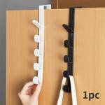1pc Bedroom Door Hanger, Clothes Hanging Rack, Over The Door Plastic Home Storage, Organization Hooks, Purse Holder For Bags Rails