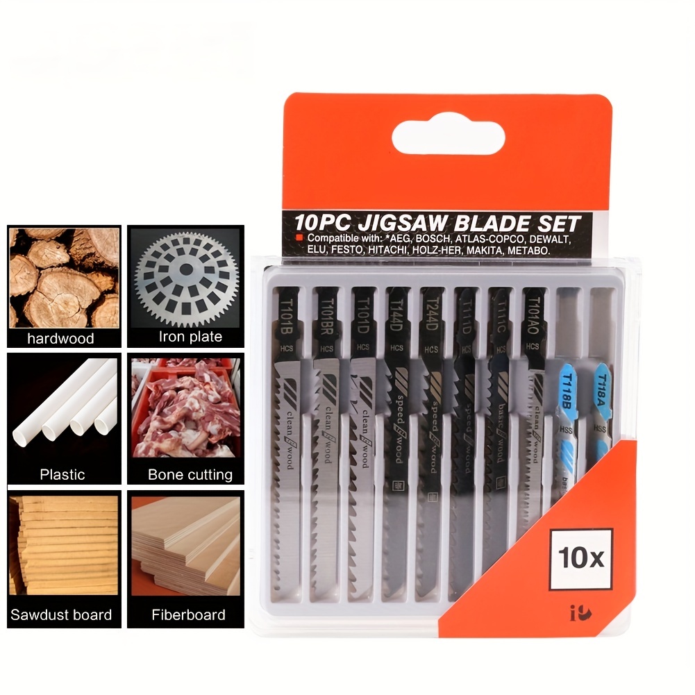 20pcs Jigsaw Blades Set T Shaft Hcs Assorted Jig Saw Blades For Wood  Plastic And Metal