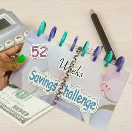 Classeur d'épargne - Défi d'épargne de 52 semaines, Classeur de défi  d'épargne de 52 semaines avec enveloppes de caisse, budget d'organisateur d' argent réutilisable