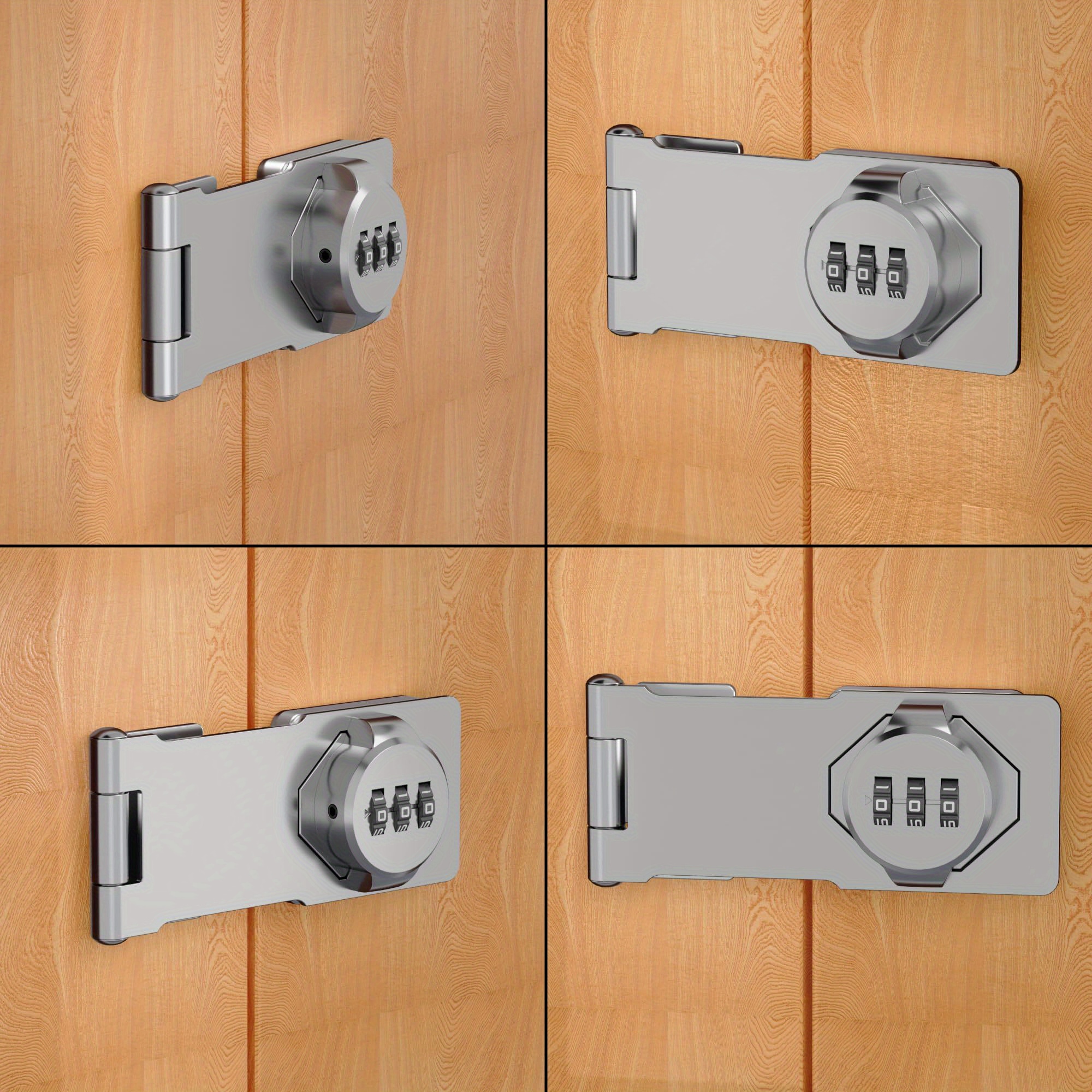 Keyless Combination Lock, 3 Digit Combination Lock For Cabinet Doors, Twist  Knob Hasp Latch Lock With Password Code - Temu United Kingdom