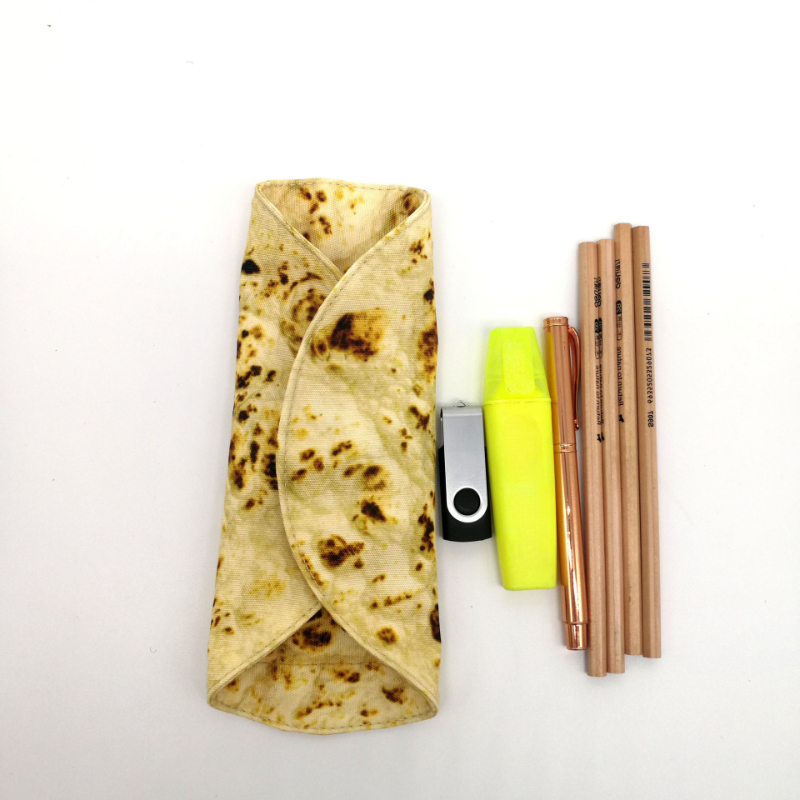 New Student Personality Simulation Pancake Pen Bag, Creative Pancake  Printing Stationery Storage Canvas - Temu