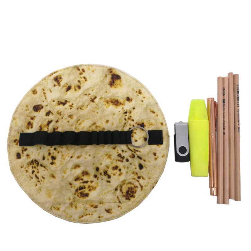 New Student Personality Simulation Pancake Pen Bag, Creative Pancake  Printing Stationery Storage Canvas - Temu