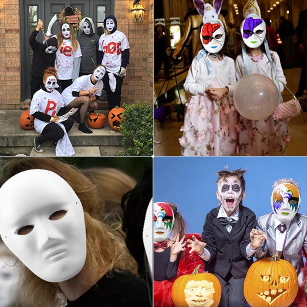 1pc Men's Halloween White Smile Cosplay Mask, Full Face Dream Cosplay White Smile Mask Halloween White Mask Cosplay Prop,Temu