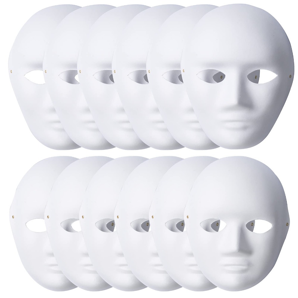 10 Pcs White Masks Paper Masks Blank Cat Mask for Decorating DIY