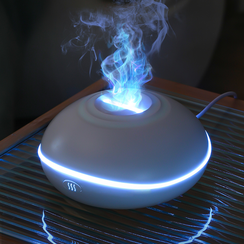 new trends household desktop simulation flame aroma air humidifier lamp 200ml mist diffusor essential oil aroma diffuser 3