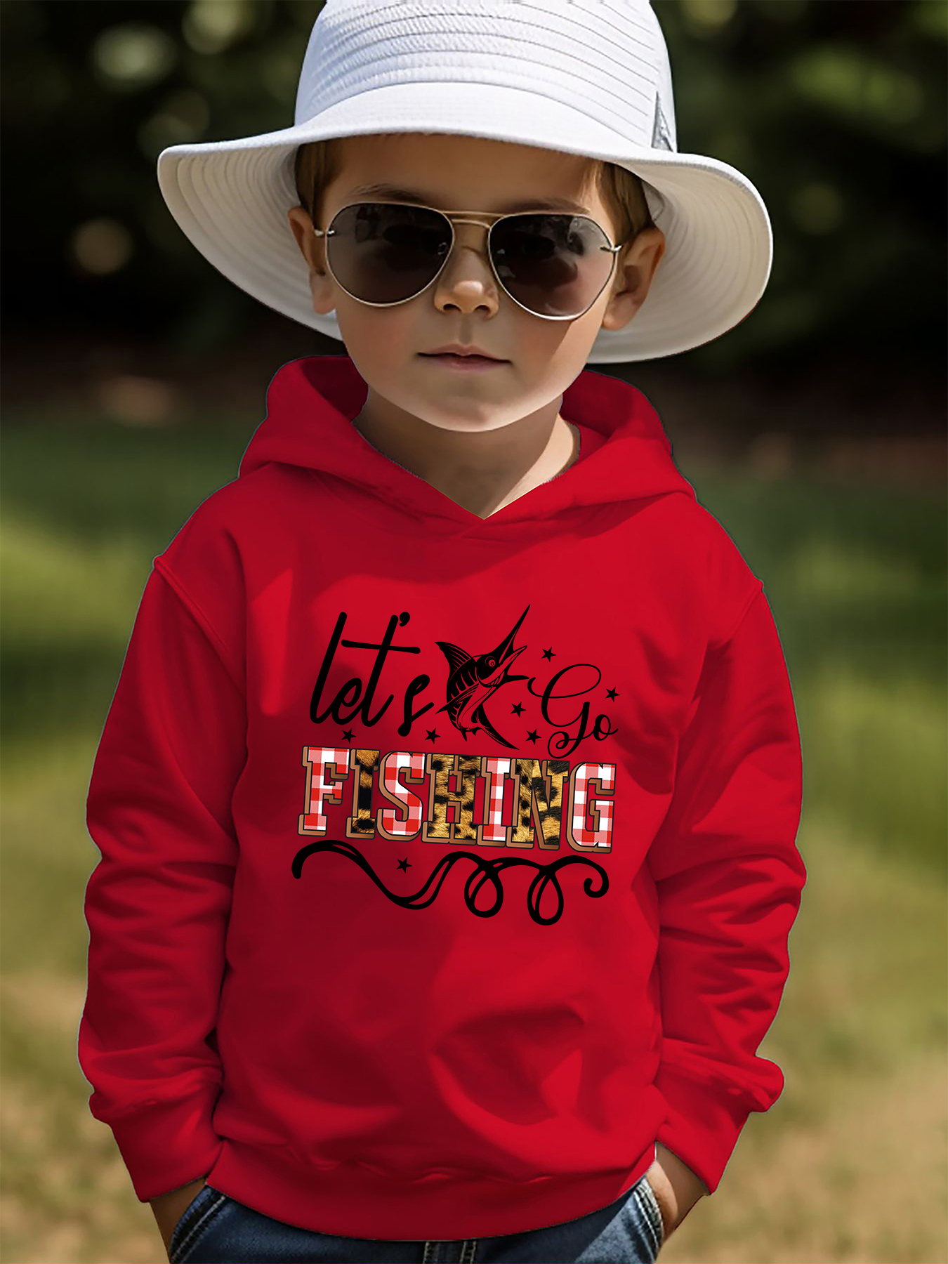 Fishing Print Boys Kids Casual Creative Hoodie Pullover - Temu