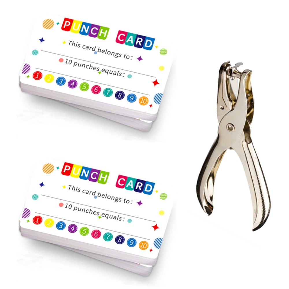 1/11pcs, Punch Cards With Hole Punch, My Reward Cards For Classroom Student  Home Behavior Incentive, For Business Loyalty Card, For Motivational Cute