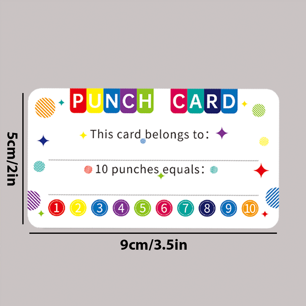 50pcs Punch Cards Or 100pcs Punch Cards+ Hole Puncher, My Reward Cards For  Classroom Student, Home Behavior Incentive For Students, Loyalty Cards For