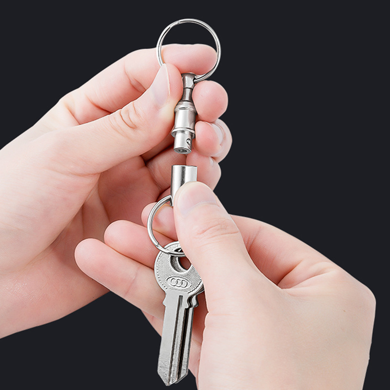 High Quality Dual Durable Pull Apart Detachable Key Chain Holder