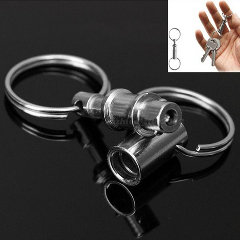 1pc Men's Quick Release Double Keychain With 2 Key Rings, Heavy