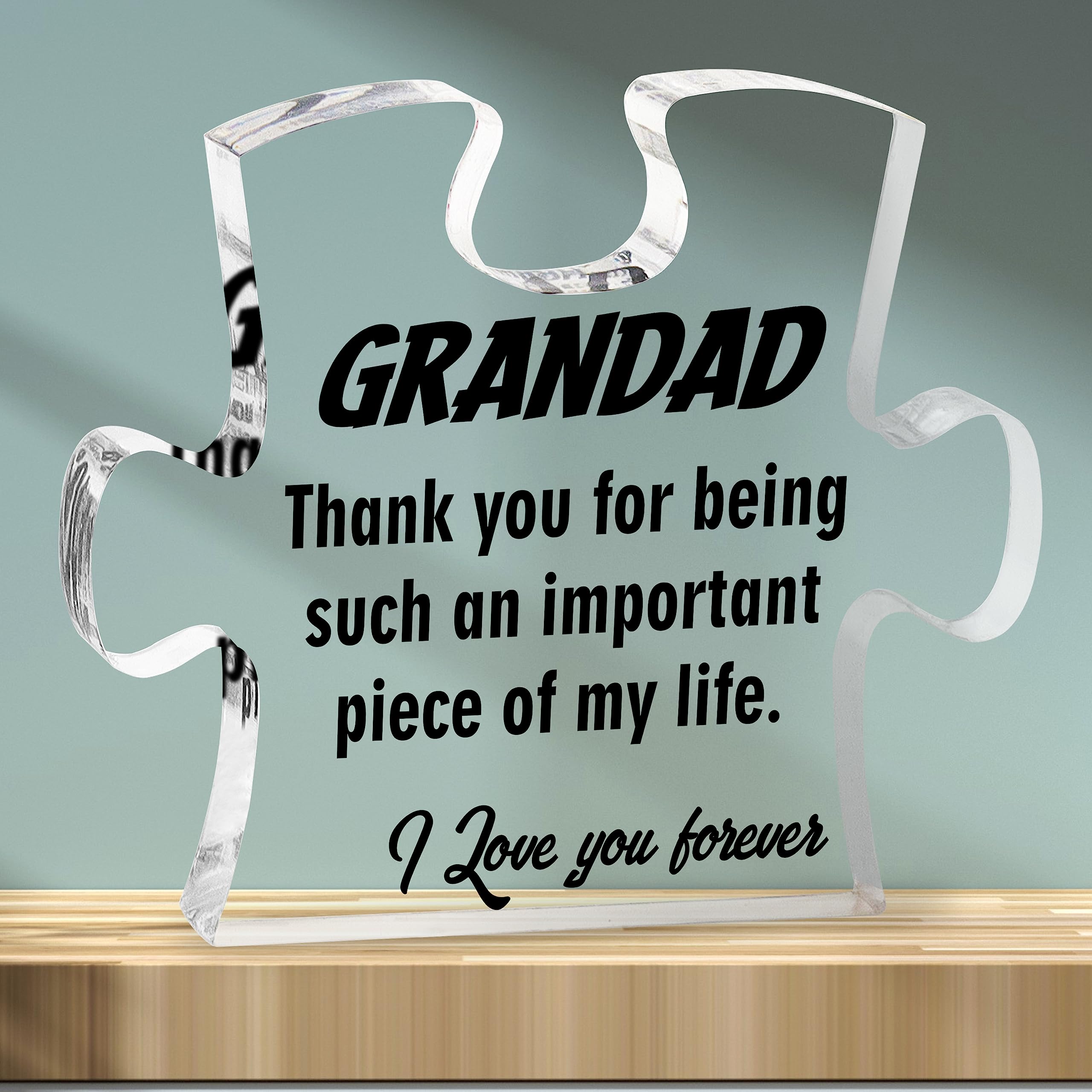 

1pc Grandad Gifts From Grandchildren Puzzle-shaped Acrylic Plaque Grandad Birthday Gifts From Grandson Christmas Fathers Day Birthday Gifts For Grandad Presents For Grandad From Granddaughter