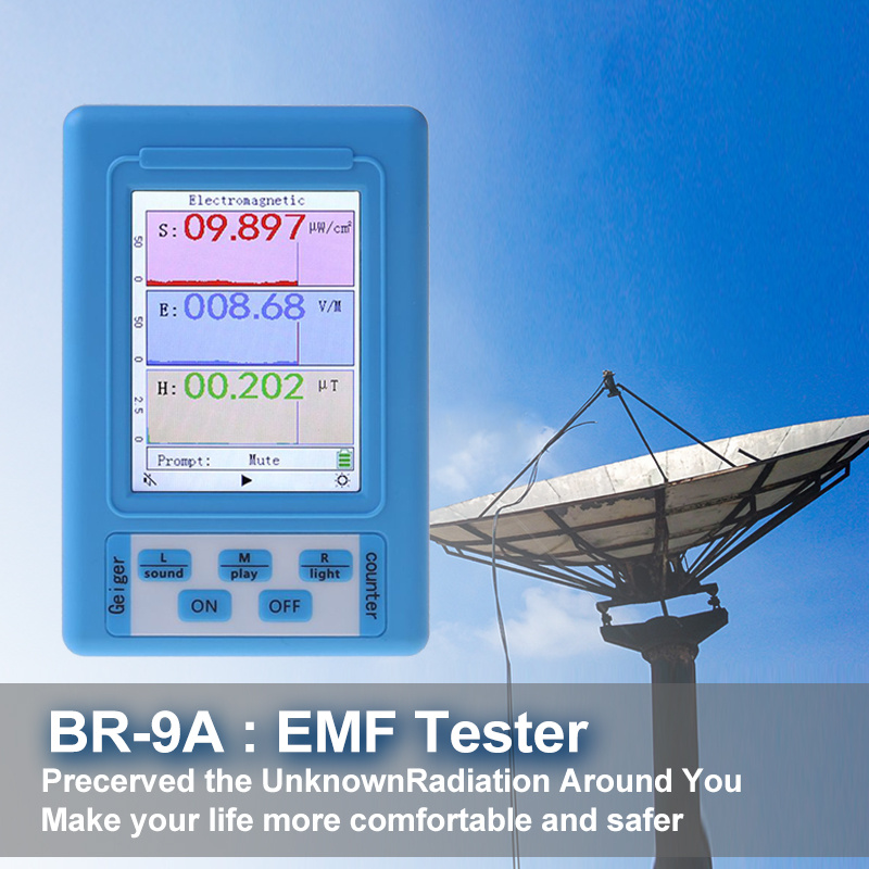 Comprar BR-9A Detector de radiación electromagnética portátil, medidor EMF,  dosímetro de radiación profesional de alta precisión, probador de Monitor