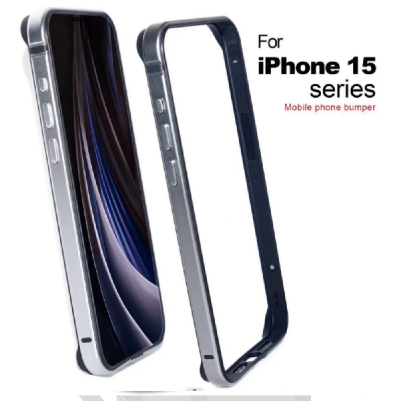 Funda de aluminio para iPhone 15 Pro, Plata