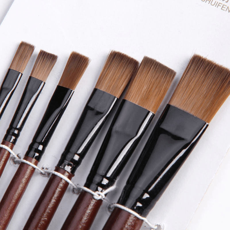

1 Set/6 Pcs Artists Brushes Nylon Acrylic Oil Paint Brushes For Artist Supplies Watercolor Set Painting Supplies
