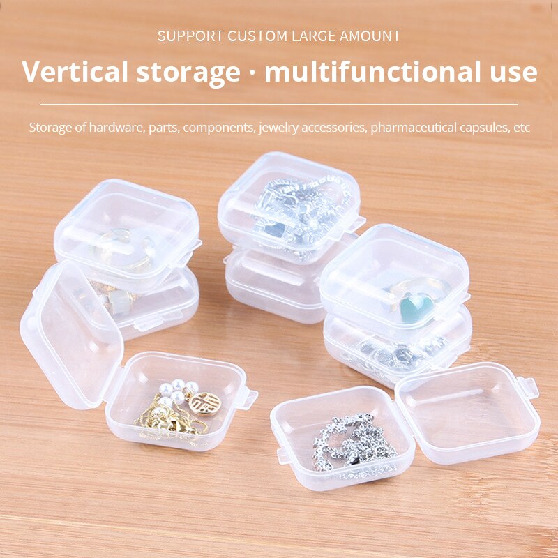 40pcs Mini Clear Plastic Storage Box, Jewelry Storage Case, Transparent  Storage Organizer, Multifunctional Portable Storage