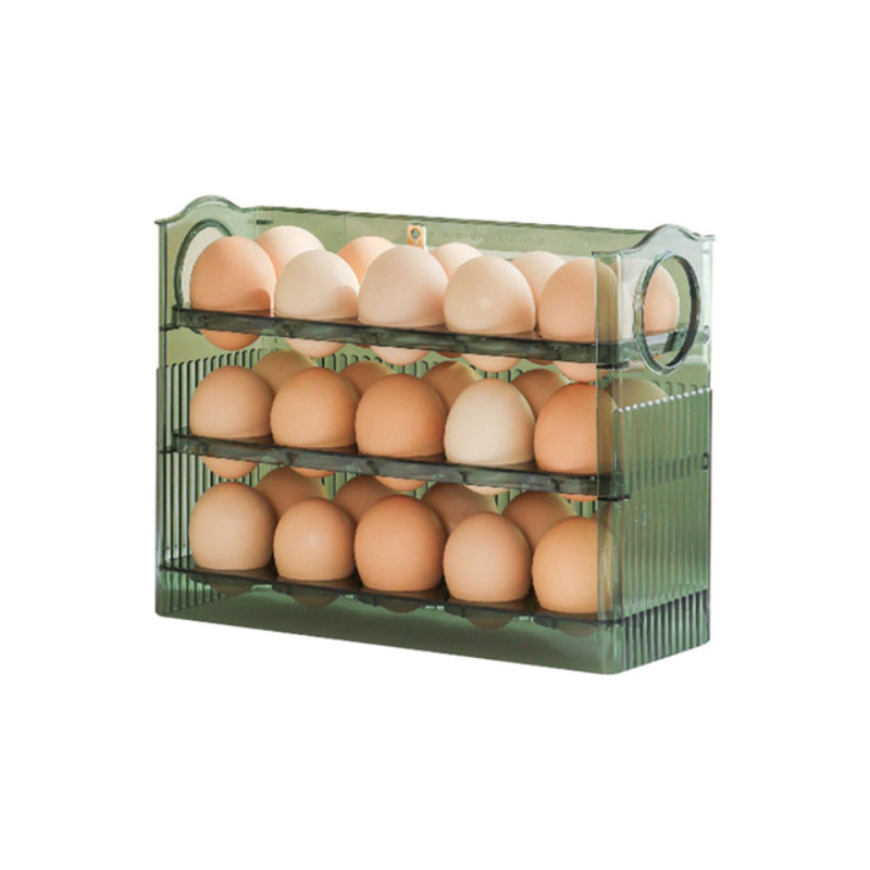 Portauova a 30 griglie rotante a 3 livelli organizzatore per uova da  frigorifero salvaspazio scatola portaoggetti per uova da cucina custodia  portatile per vassoio per uova