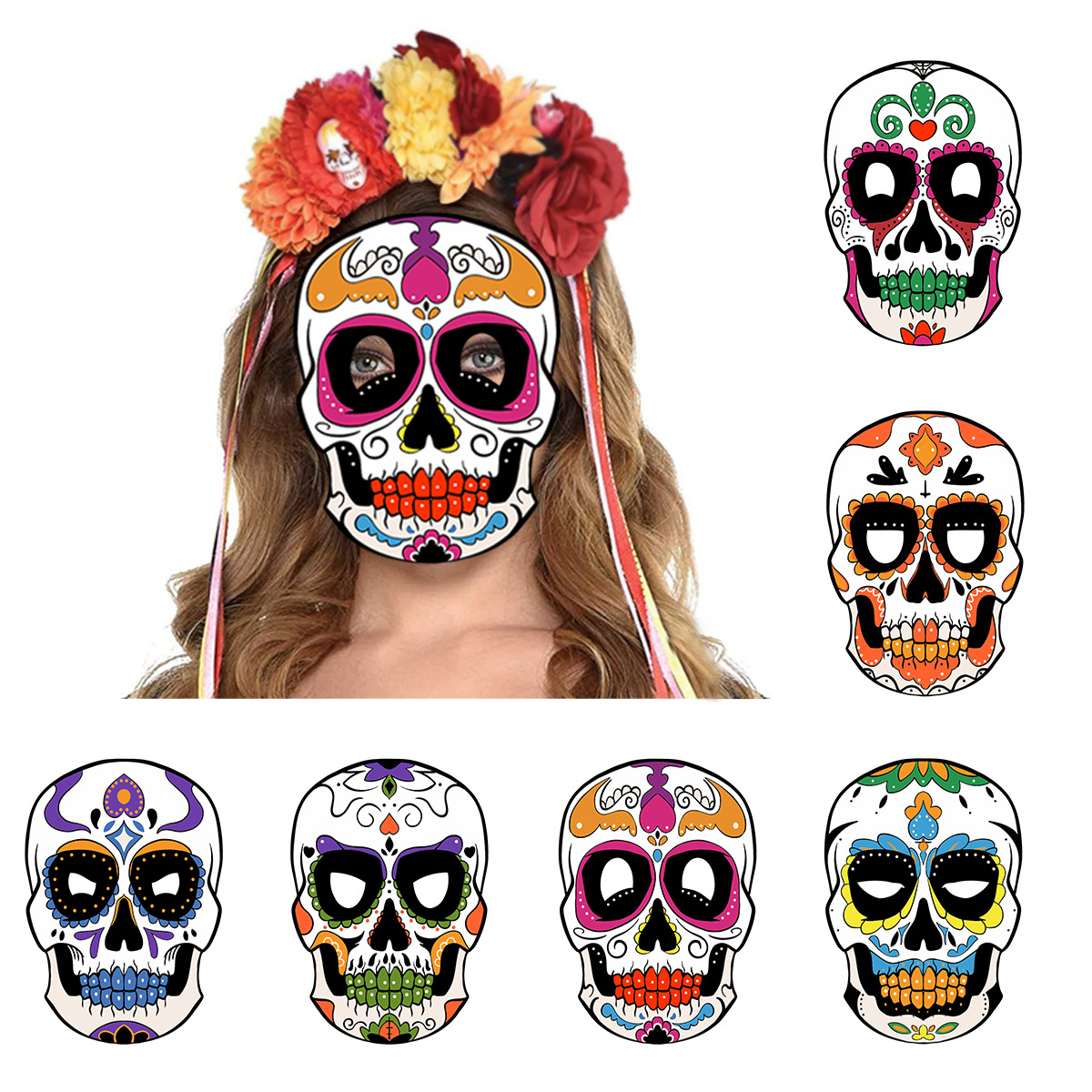 Halloween Cosplay Dress Up Mask, Skull Full Face Mask Costume Mask , ideal  choice for gifts