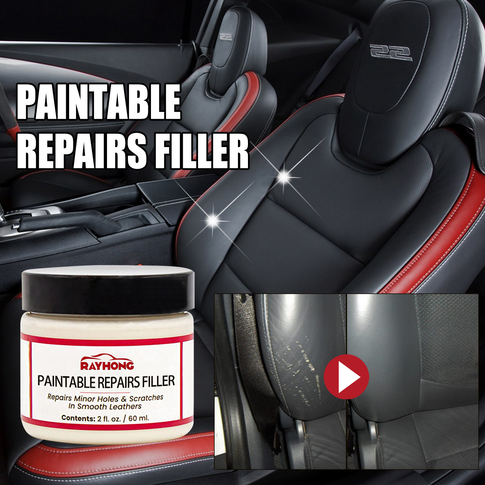 Car Leather Filler Repair Cream For Car Seat Sofa Scratch