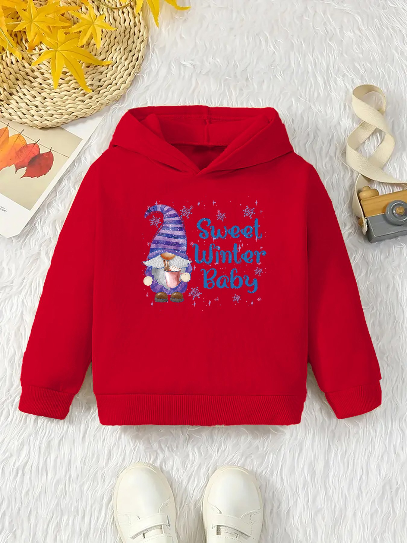 Sweet Winter Baby Print Boys Kids Casual Creative Hoodie - Temu