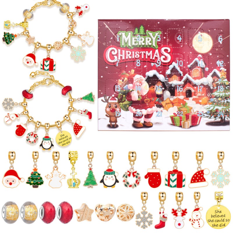  2Pcs Charm Bracelets Advent Calendar 2023 for Girls, 24 Days  Xmas & New Year Countdown Calendar Jewelry Bracelet Set,Christmas DIY Bracelet  Making Kit for Women Kids Xmas Stocking Stuffer Gift 