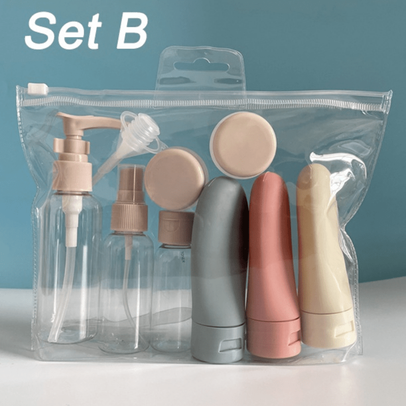 Travel Bottles Set With Storage Bag Leak Proof Refillable - Temu