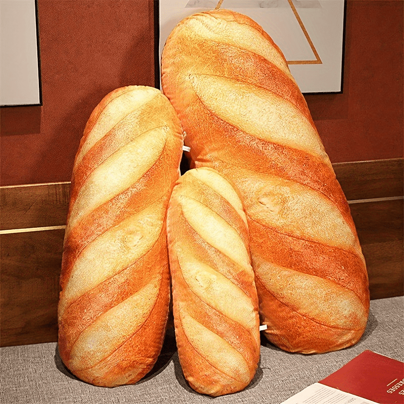 3D Simulation Bread Shape Pillow Soft Lumbar Baguette Back Cushion Funny Food Plush Stuffed Toy 40/60/80/100cm, Size: 40 cm