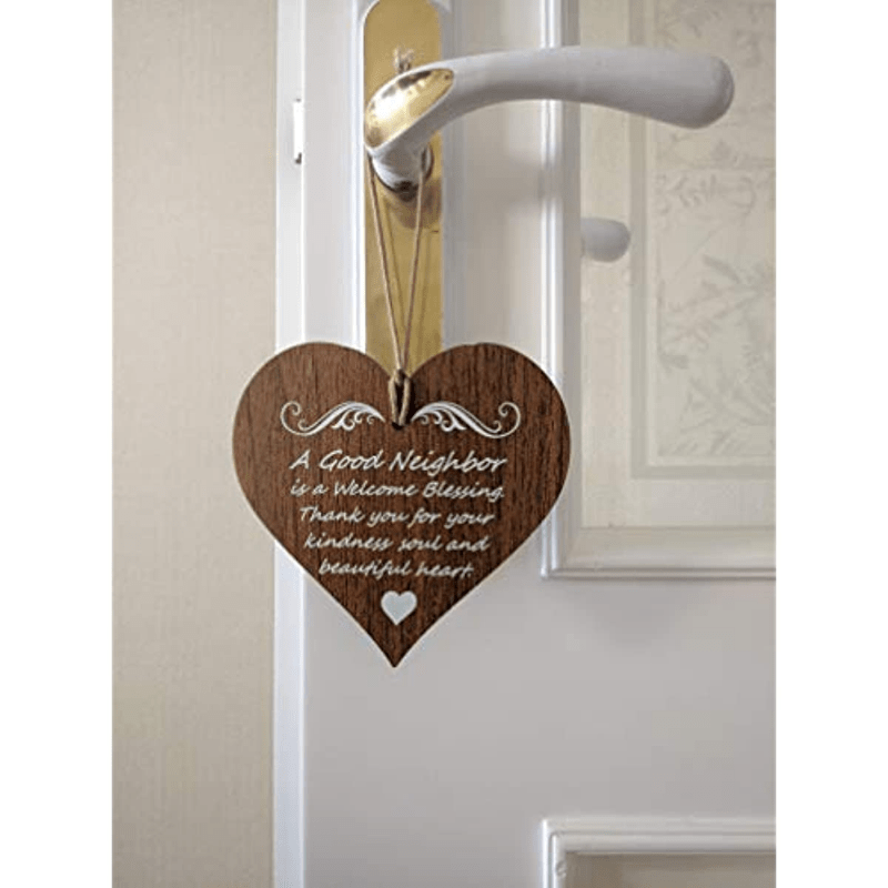 1Pc Neighbor Proposal Wood Heart Shape Ornament Sign, A Good