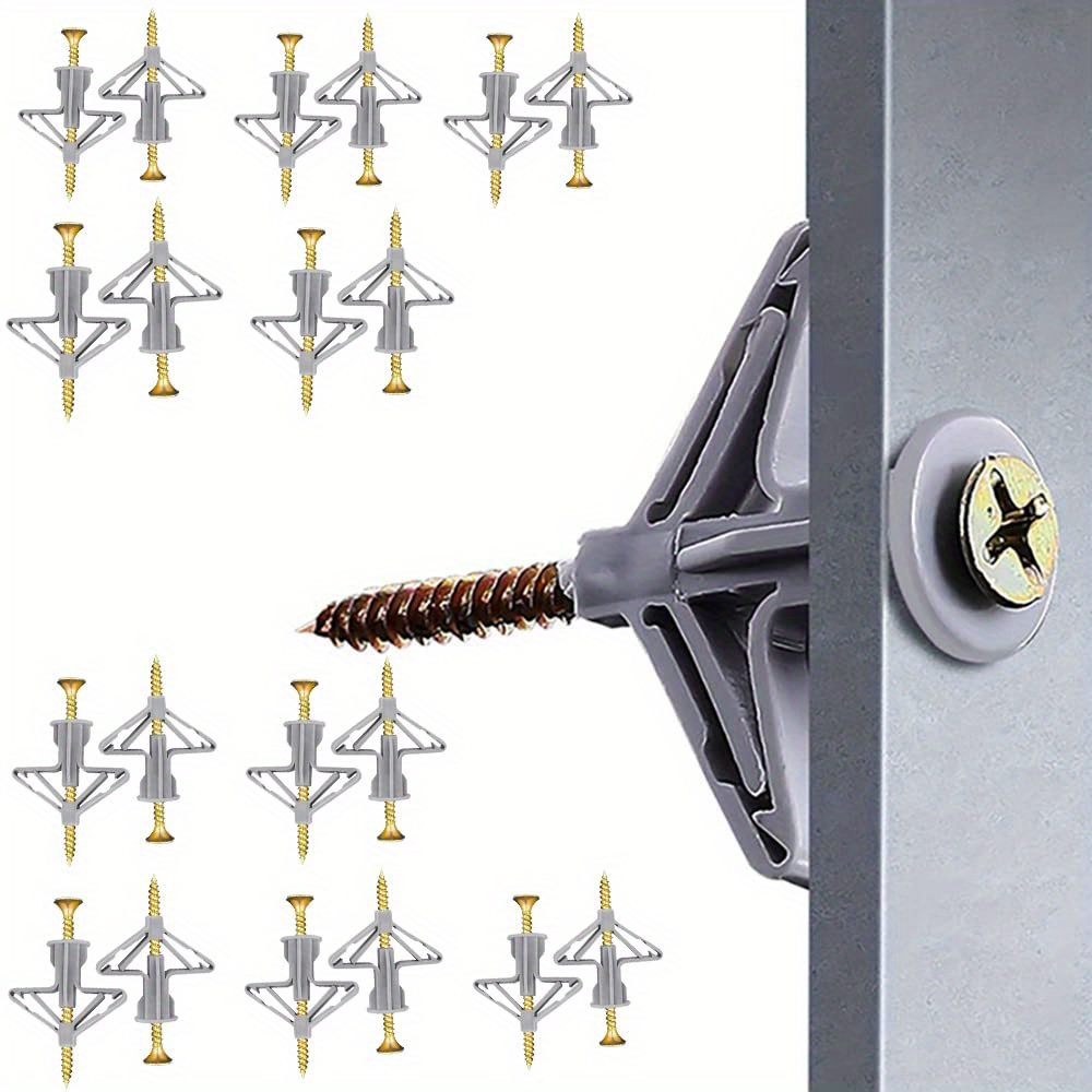 15Pack Drywall Anchor With Included 1/4" X 2.5" Long Bolts, Heavy Duty