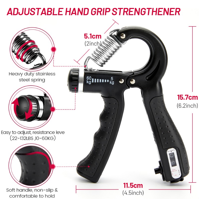 Hand Grip Strengthener 22 132lbs Adjustable Finger Gripper - Temu