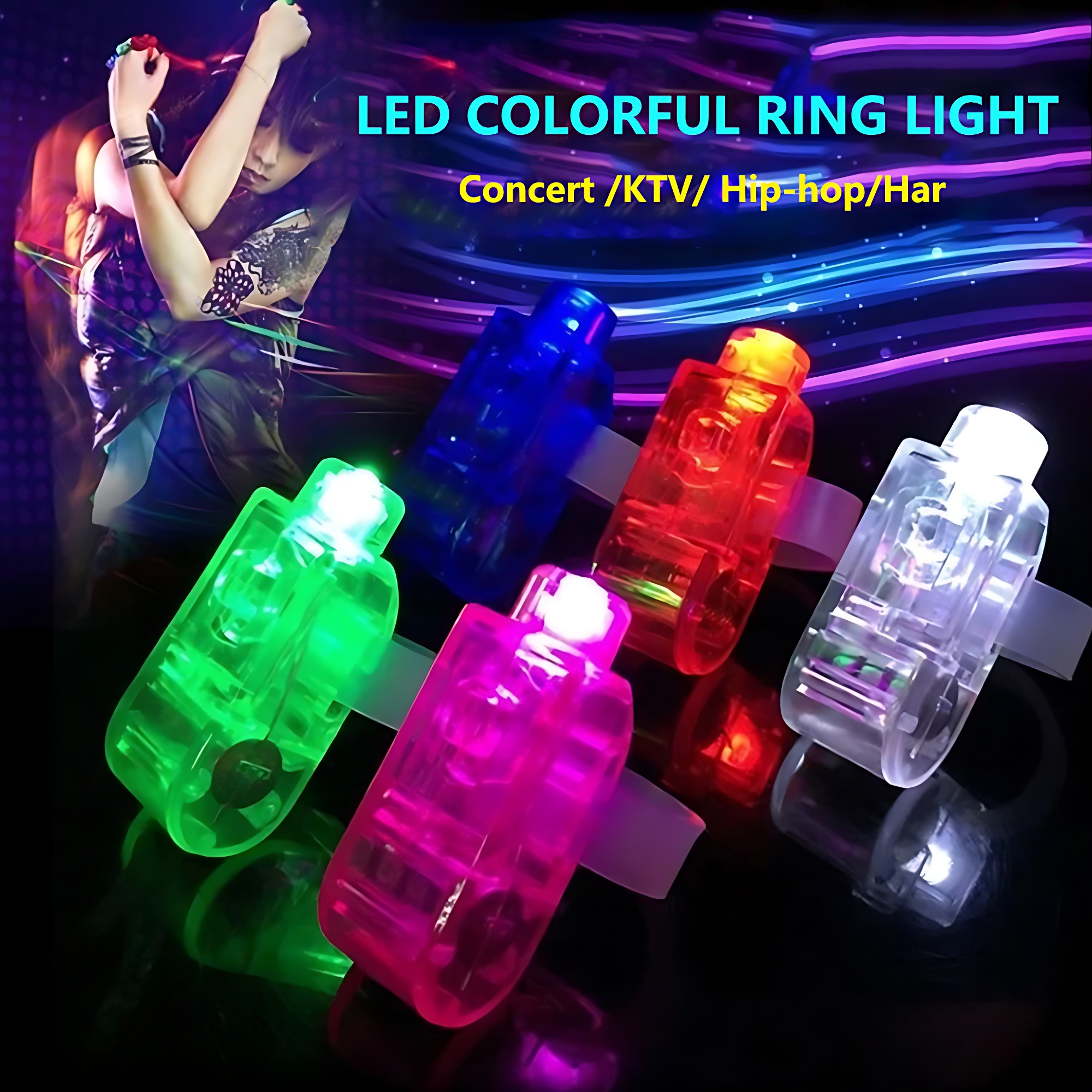 Zufällige Farbe LED Party Fingerlicht, LED Finger Taschenlampe zum  Beleuchten von Partys, Weihnachten, Konzertaufführung, Ringspielzeug