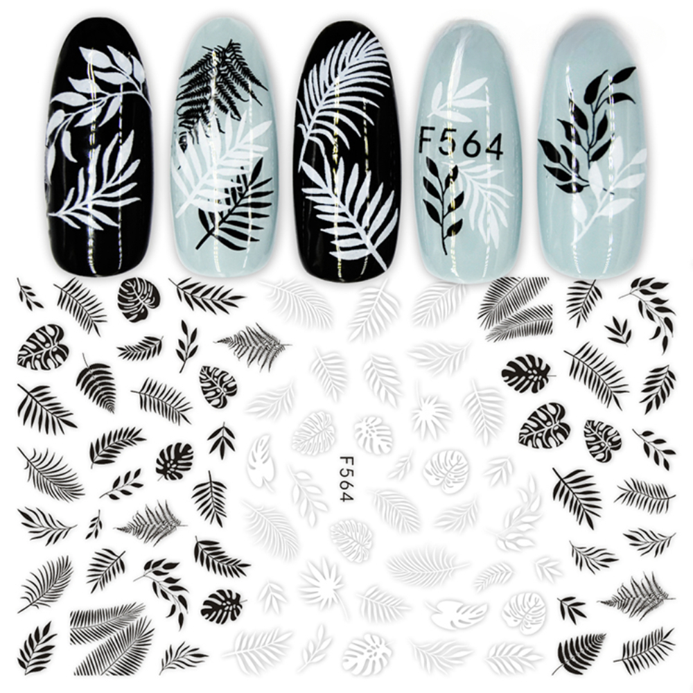  12 Sheets Retro Flower Nail Art Stickers Decal,Nail