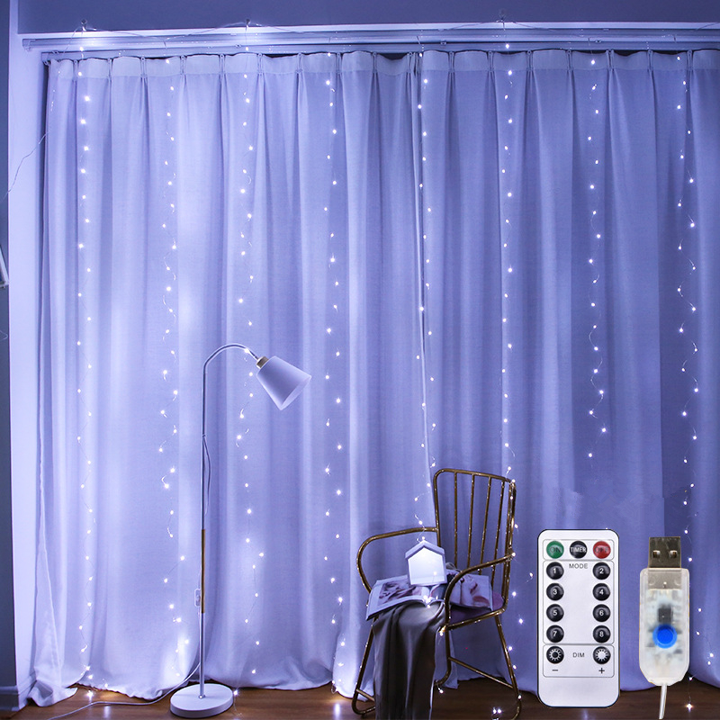 Guirlande lumineuse LED clignotante de rideau pour decor de fete