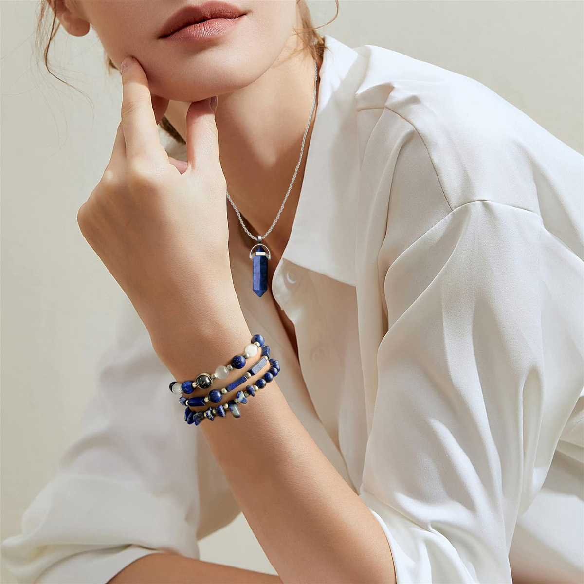 Women lapis clearance lazuli bracelet