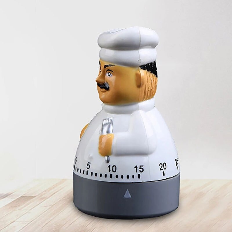 Cartoon Chef Mechanical Kitchen Timer Mini Alarm Clock - Temu