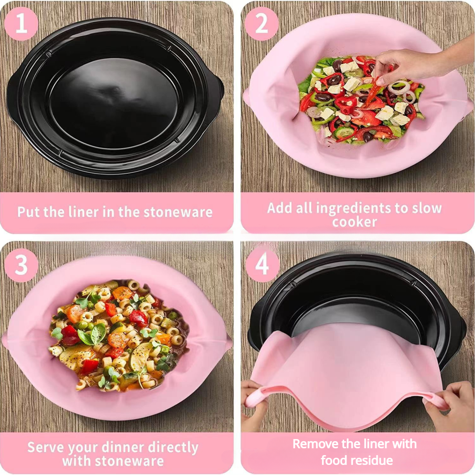 Silicone Slow Cooker Divider fit for Crockpot Leakproof Anti-Slip