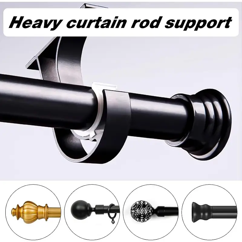 4 Pack Curtain Rod Ceiling Mount Bracket Heavy Duty Aluminum Alloy Ceiling  Curtain Rod Bracket Hooks Hangers Curtain Rod Holder Bracket With Matching
