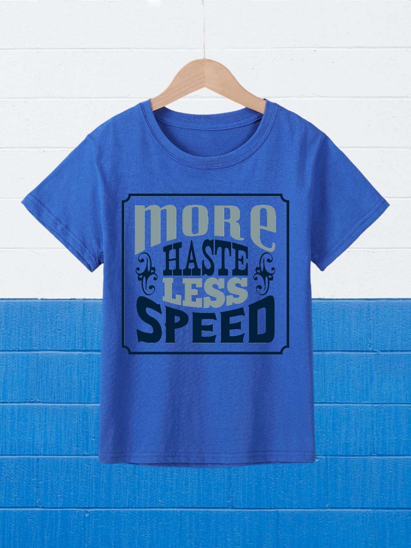 More Haste Less Speed Letter Print Boys Meaningful T-shirt, Cool, Versatile  & Smart Short Sleeve Tee For Toddler Kids, Gift Idea - Temu